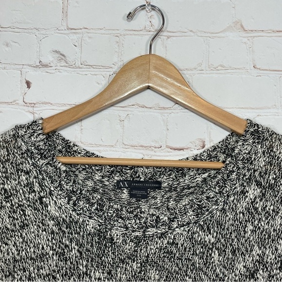 ARMANI EXCHANGE Sweater Women’s Size Medium Black White Short Sleeve Knit - Picture 3 of 7